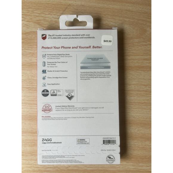 ZAGG Shield Elite VisionGuard Screen Protector iPhone 12 /13/14/15 Pro Max - Picture 9 of 9